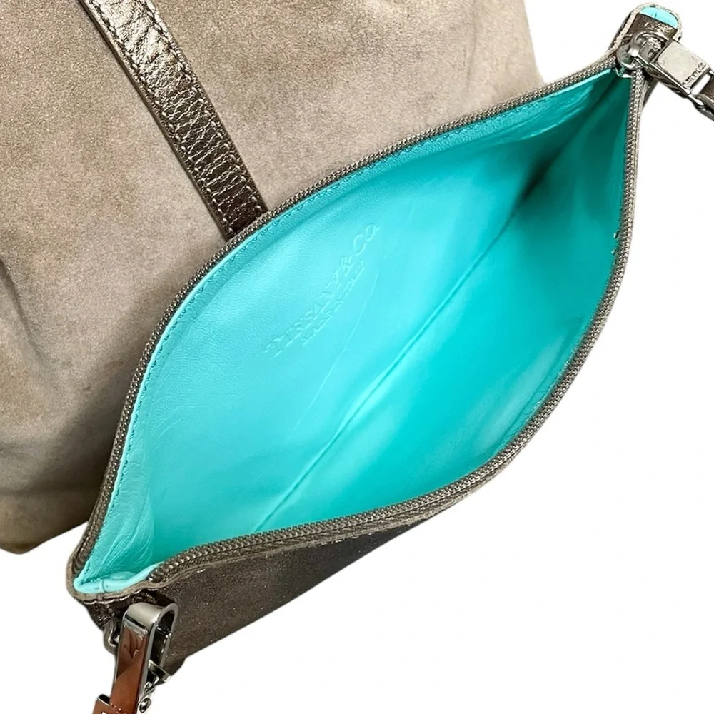 Tiffany & Co. Reversible Bronze Leather & Suede Tote Bag w/ Pochette